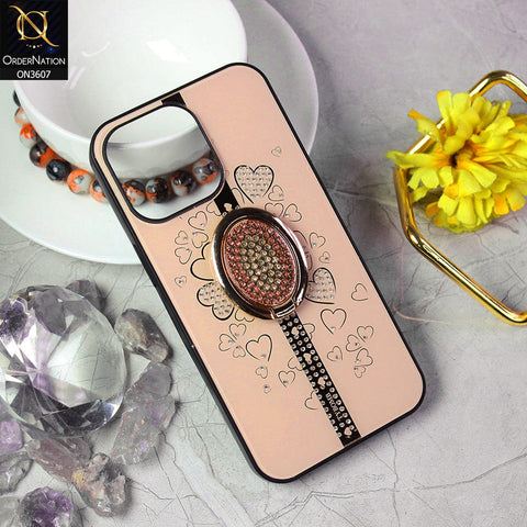 iPhone 13 Pro Cover - Design 2 - Trendy Bling Diamond Soft Borders Fency Tempared Glass Case