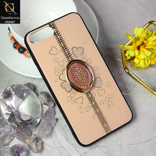 iPhone 8 Plus / 7 Plus Cover - Design 2 - Trendy Bling Diamond Soft Borders Fency Tempared Glass Case