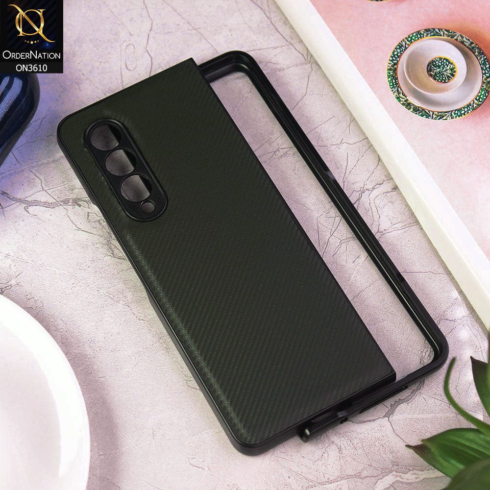 Samsung Galaxy Z Fold 3 5G Cover - Dark Green - All New 4D Design Shockproof Round Borders Protective Case