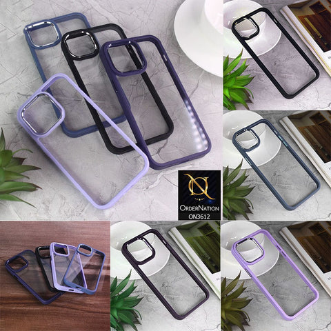 iPhone 14 Cover - Dark Blue - J-Case Shang Ping Series With Electroplated Camera Borders Round Borders protective Case