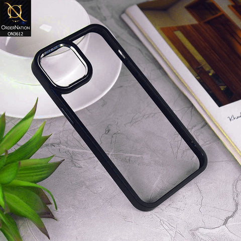 iPhone 14 Cover - Black - J-Case Shang Ping Series With Electroplated Camera Borders Round Borders protective Case
