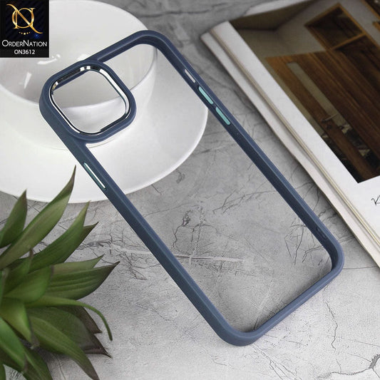 iPhone 14 Plus Cover - Blue - J-Case Shang Ping Series With Electroplated Camera Borders Round Borders protective Case
