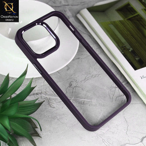 iPhone 14 Pro Max Cover - Deep Purple - J-Case Shang Ping Series With Electroplated Camera Borders Round Borders protective Case