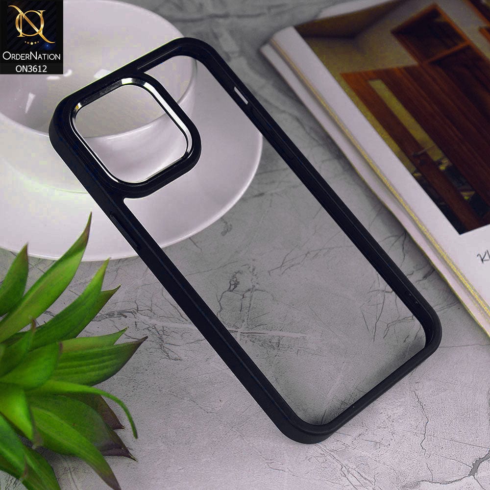 iPhone 14 Pro Cover - Black - J-Case Shang Ping Series With Electroplated Camera Borders Round Borders protective Case