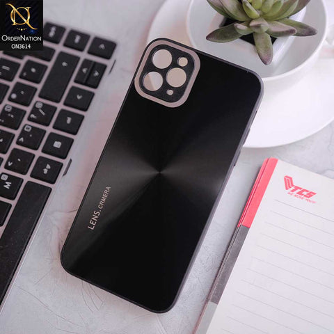 iPhone 11 Pro Max Cover - Black -  Radiant Diamond Ray Reflective Aluminum Furnish Soft Borders Cases