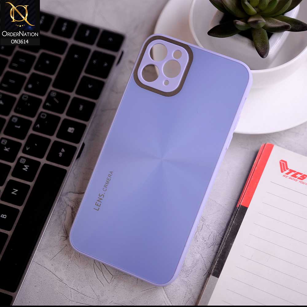 iPhone 11 Pro Max Cover - Purple -  Radiant Diamond Ray Reflective Aluminum Furnish Soft Borders Cases