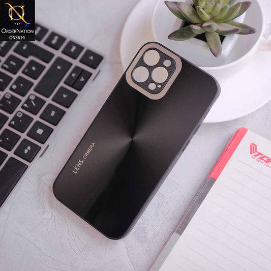 iPhone 12 Pro Cover - Black -  Radiant Diamond Ray Reflective Aluminum Furnish Soft Borders Cases