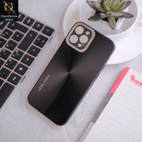 iPhone 12 Pro Cover - Black -  Radiant Diamond Ray Reflective Aluminum Furnish Soft Borders Cases