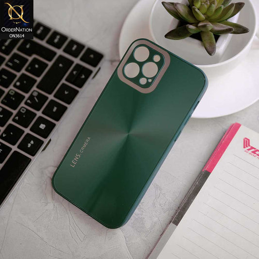 iPhone 12 Pro Cover - Green -  Radiant Diamond Ray Reflective Aluminum Furnish Soft Borders Cases