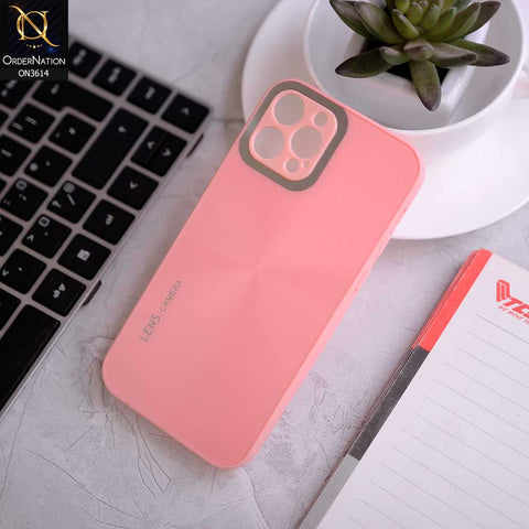 iPhone 12 Pro Cover - Pink -  Radiant Diamond Ray Reflective Aluminum Furnish Soft Borders Cases