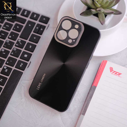 iPhone 12 Pro Max Cover - Black -  Radiant Diamond Ray Reflective Aluminum Furnish Soft Borders Cases