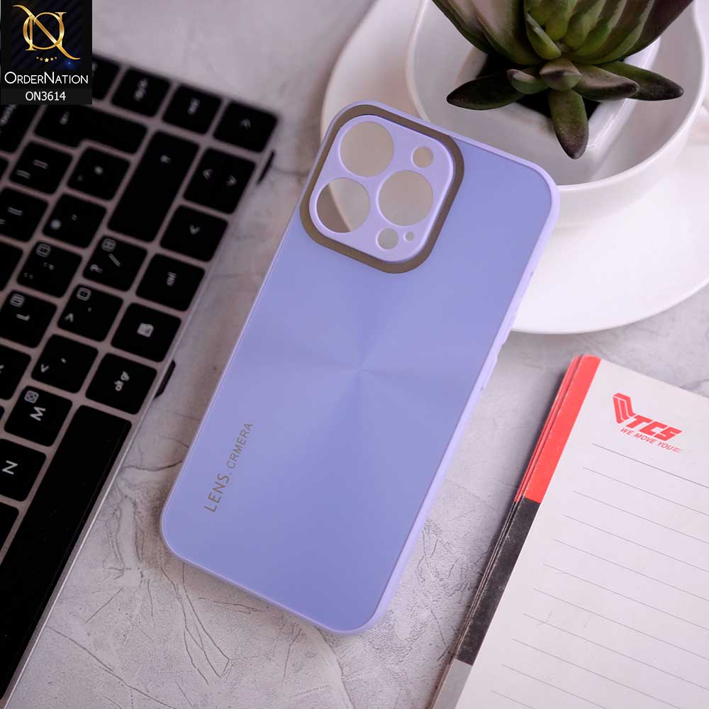 iPhone 12 Pro Max Cover - Purple -  Radiant Diamond Ray Reflective Aluminum Furnish Soft Borders Cases