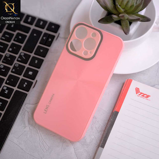 iPhone 13 Pro Cover - Pink -  Radiant Diamond Ray Reflective Aluminum Furnish Soft Borders Cases