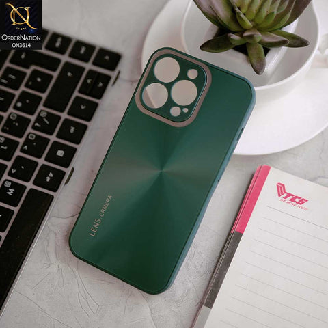 iPhone 13 Pro Max Cover - Green -  Radiant Diamond Ray Reflective Aluminum Furnish Soft Borders Cases