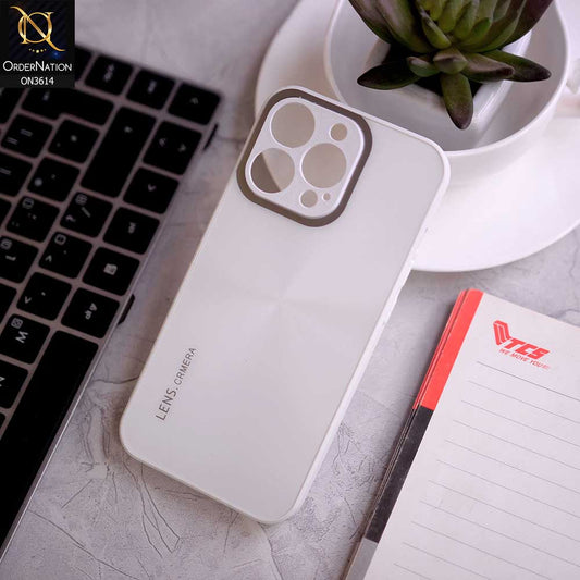 iPhone 13 Pro Max Cover - White -  Radiant Diamond Ray Reflective Aluminum Furnish Soft Borders Cases