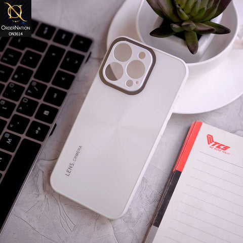 iPhone 13 Pro Max Cover - White -  Radiant Diamond Ray Reflective Aluminum Furnish Soft Borders Cases