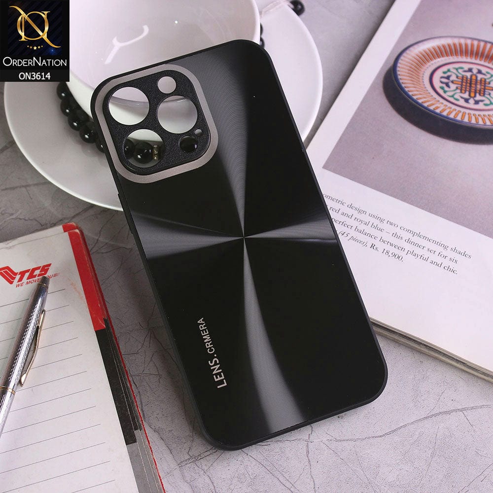 iPhone 14 Pro Max Cover - Black - Radiant Diamond Ray Reflective Aluminum Furnish Soft Borders Cases