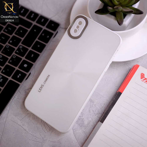 iPhone XS Max Cover - White -  Radiant Diamond Ray Reflective Aluminum Furnish Soft Borders Cases