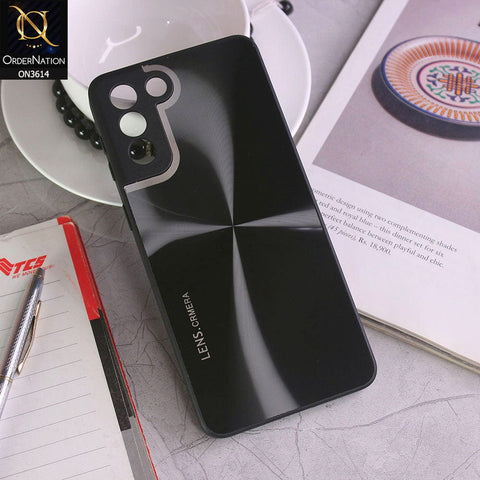 Samsung Galaxy S21 Plus 5G Cover - Black - Radiant Diamond Ray Reflective Aluminum Furnish Soft Borders Cases