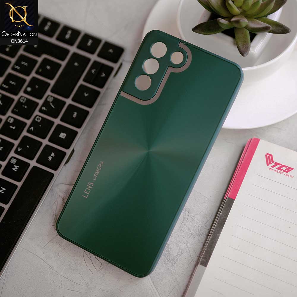 Samsung Galaxy S21 Plus 5G Cover - Green -  Radiant Diamond Ray Reflective Aluminum Furnish Soft Borders Cases