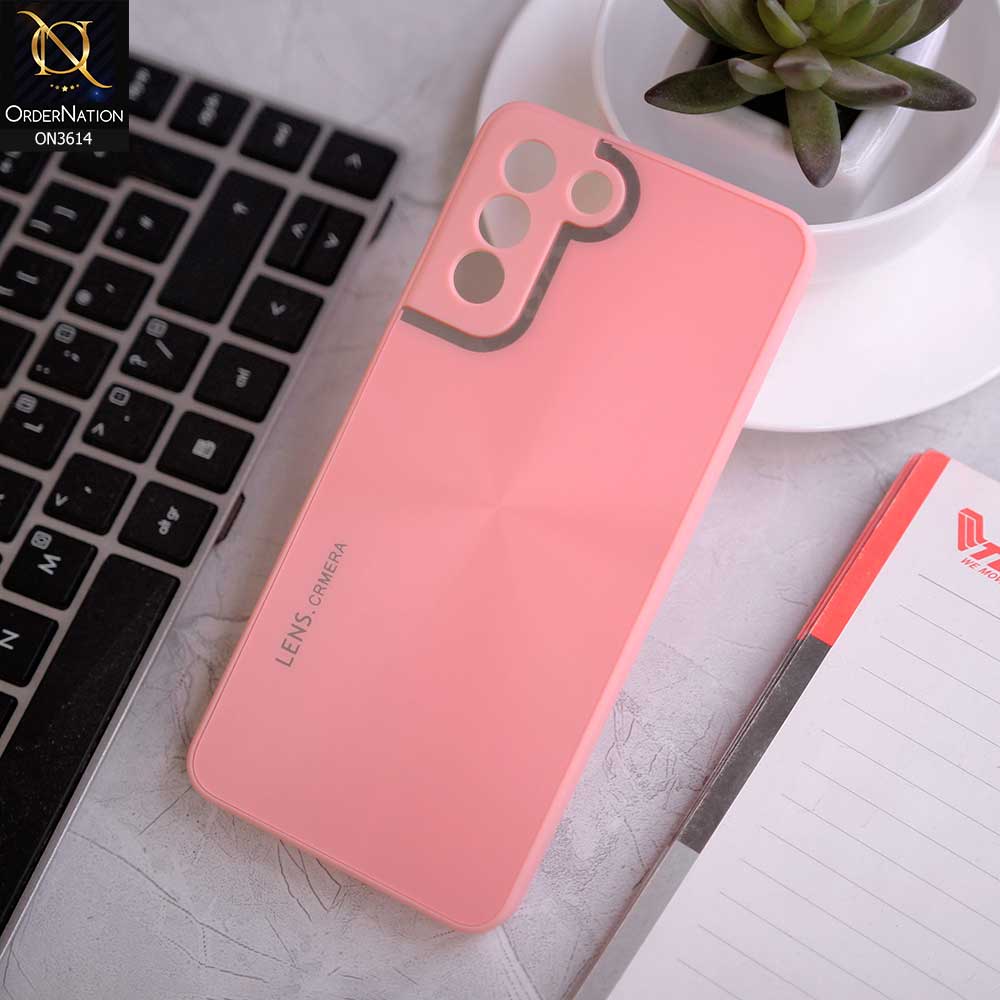Samsung Galaxy S21 Plus 5G Cover - Pink -  Radiant Diamond Ray Reflective Aluminum Furnish Soft Borders Cases