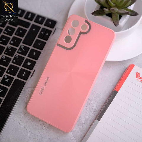 Samsung Galaxy S21 Plus 5G Cover - Pink -  Radiant Diamond Ray Reflective Aluminum Furnish Soft Borders Cases