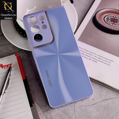 Samsung Galaxy S21 Ultra 5G Cover - Purple - Radiant Diamond Ray Reflective Aluminum Furnish Soft Borders Cases