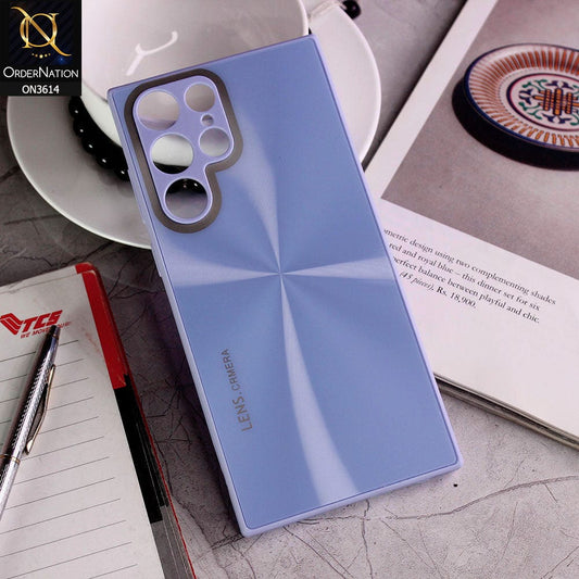 Samsung Galaxy S22 Ultra 5G Cover - Purple - Radiant Diamond Ray Reflective Aluminum Furnish Soft Borders Cases