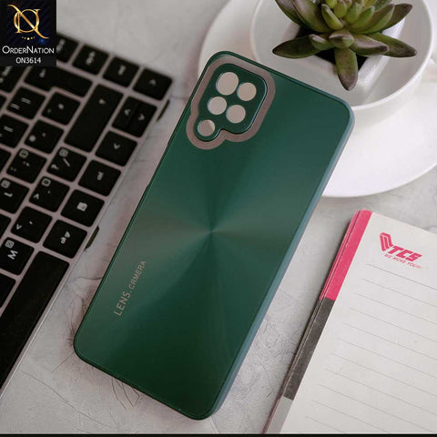 Samsung Galaxy A12 Nacho Cover - Green -  Radiant Diamond Ray Reflective Aluminum Furnish Soft Borders Cases