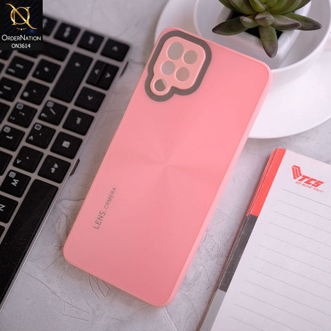 Samsung Galaxy A12 Nacho Cover - Pink -  Radiant Diamond Ray Reflective Aluminum Furnish Soft Borders Cases