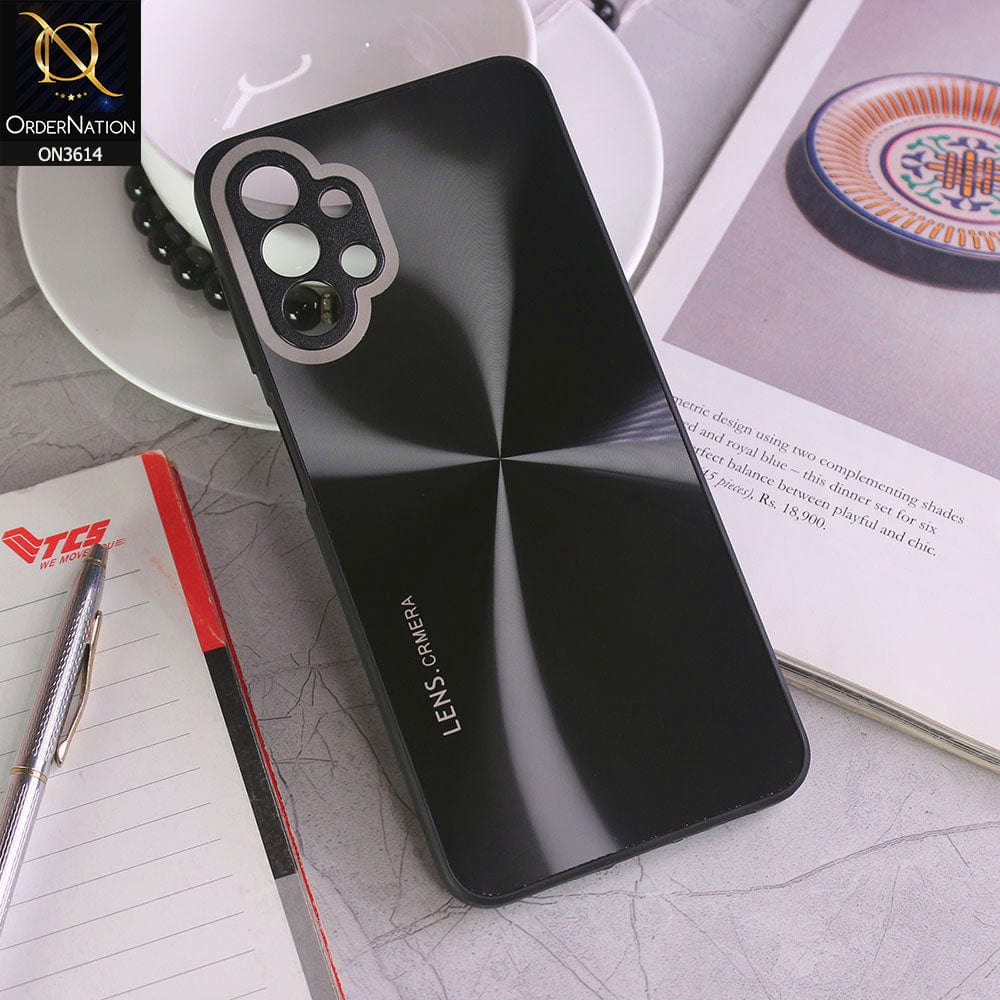 Samsung Galaxy A13 Cover - Black - Radiant Diamond Ray Reflective Aluminum Furnish Soft Borders Cases