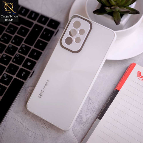 Samsung Galaxy A33 5G Cover - White -  Radiant Diamond Ray Reflective Aluminum Furnish Soft Borders Cases