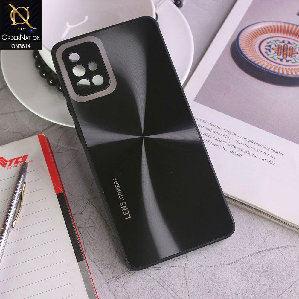 Samsung Galaxy A71 Cover - Black - Radiant Diamond Ray Reflective Aluminum Furnish Soft Borders Cases
