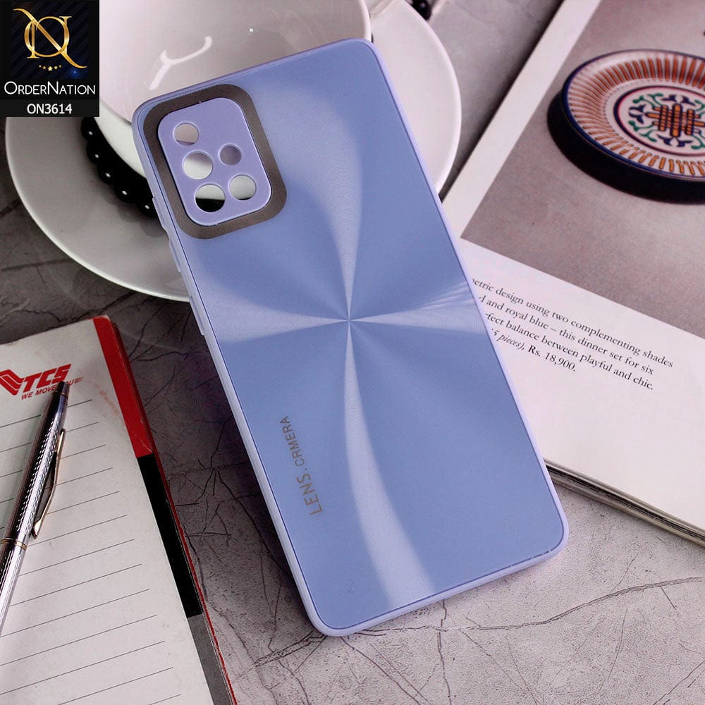 Samsung Galaxy A71 Cover - Purple - Radiant Diamond Ray Reflective Aluminum Furnish Soft Borders Cases