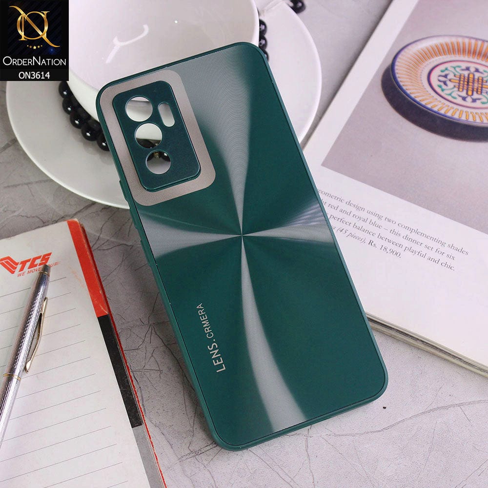 Vivo V23e 5G Cover - Dark Green - Radiant Diamond Ray Reflective Aluminum Furnish Soft Borders Cases