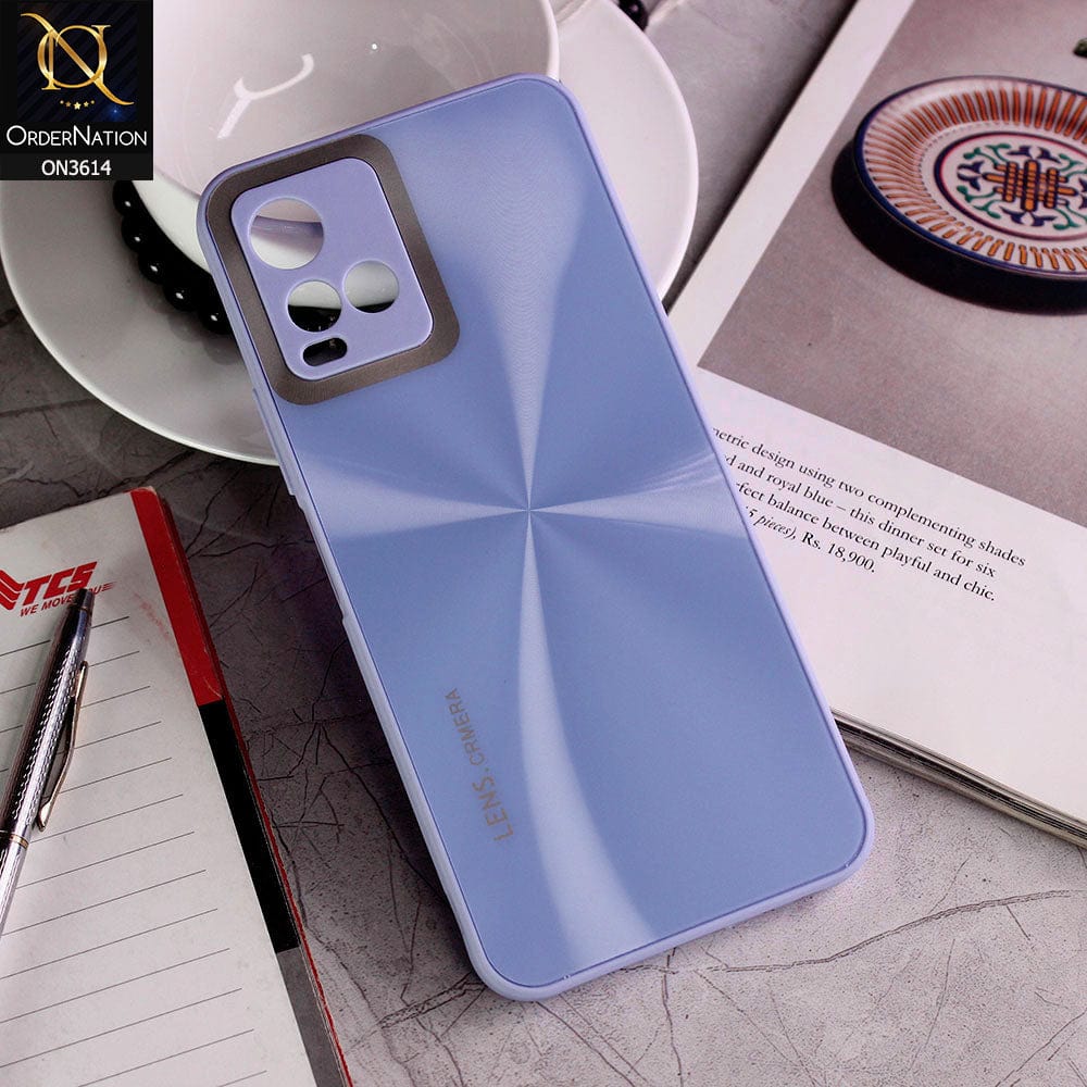 Vivo Y21G Cover - Purple - Radiant Diamond Ray Reflective Aluminum Furnish Soft Borders Cases