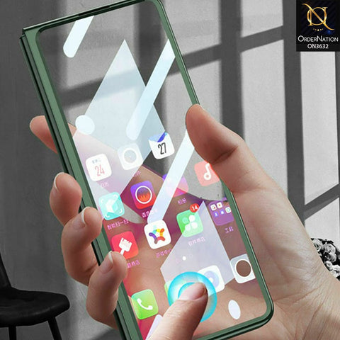 Samsung Galaxy Z Fold 4 5G Cover - Black - Clear Tempered Glass Folding Hard Case Plating Frame