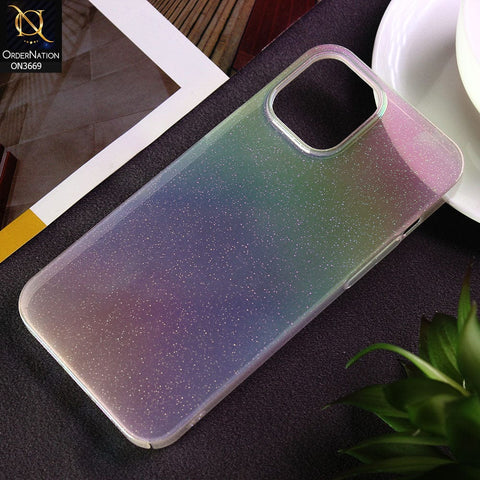 iPhone 12 Pro Max Cover  - White - Rainbow Dew Drops Ultra Thin Semi Transparent Back Hard Shell Case