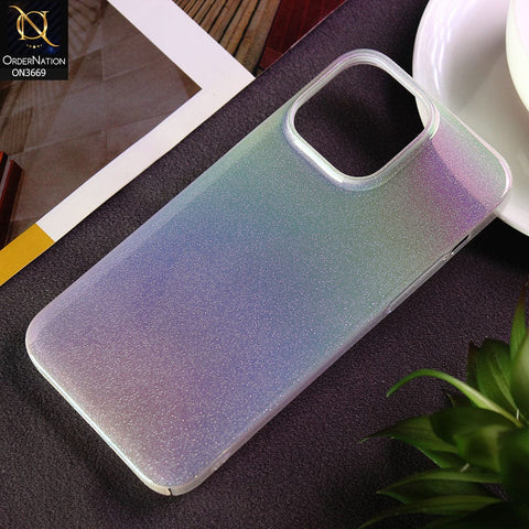 iPhone 13 Pro Cover  - White - Rainbow Dew Drops Ultra Thin Semi Transparent Back Hard Shell Case