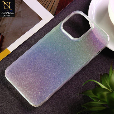 iPhone 13 Pro Max Cover  - White - Rainbow Dew Drops Ultra Thin Semi Transparent Back Hard Shell Case
