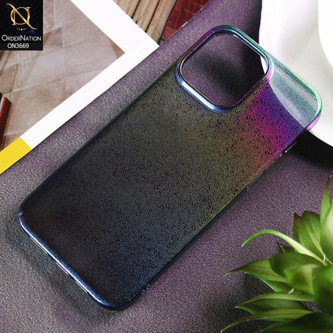 iPhone 14 Pro Max Cover  - Black - Rainbow Dew Drops Ultra Thin Semi Transparent Back Hard Shell Case
