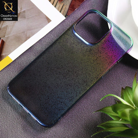 iPhone 14 Pro Cover  - Black - Rainbow Dew Drops Ultra Thin Semi Transparent Back Hard Shell Case