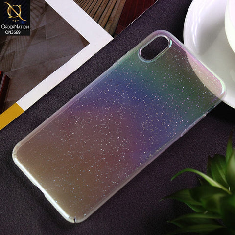 iPhone XS Max Cover  - White - Rainbow Dew Drops Ultra Thin Semi Transparent Back Hard Shell Case