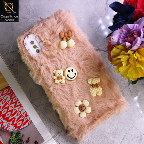 iPhone XS Max Cover - Pink - New Trendy Plush Warm Fluffy Soft Borders Case with Camera Protection
