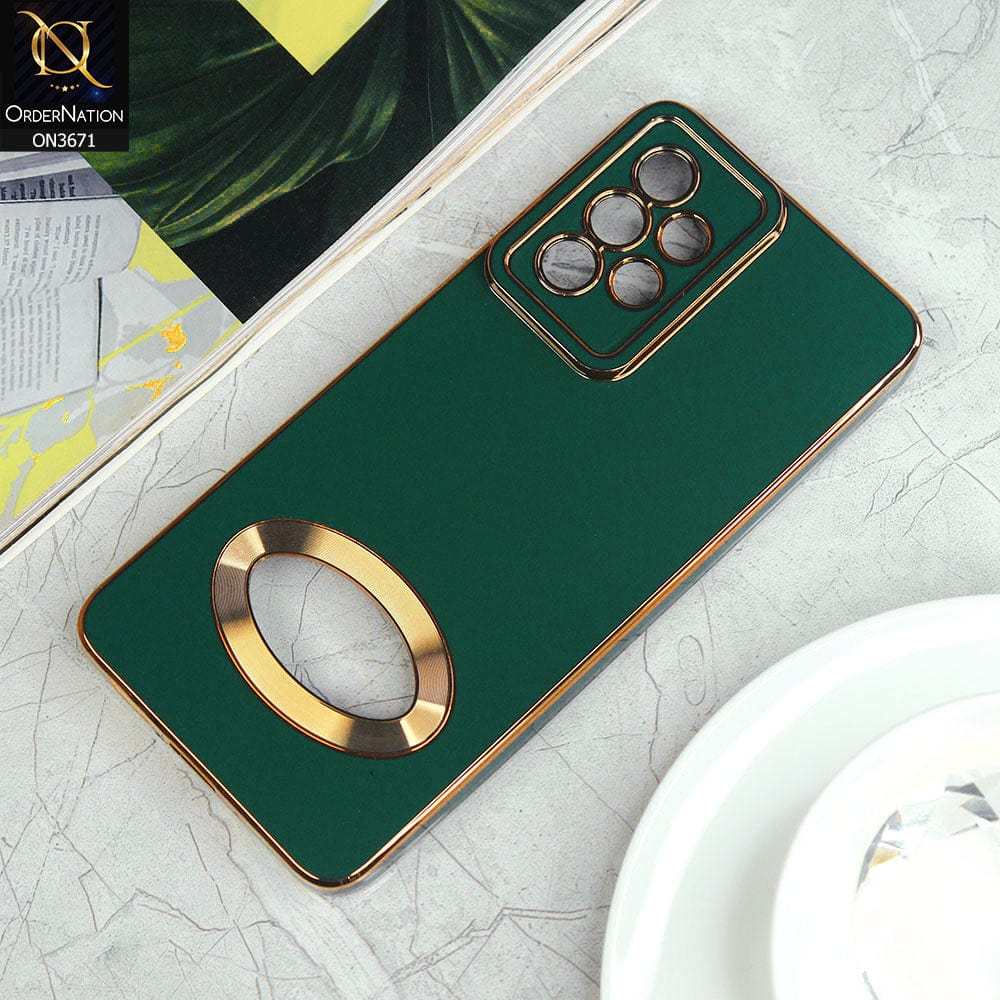 Samsung Galaxy A23 Cover - Green - All New Electroplating Borders With Logo Hole Protective Soft Silicon Case