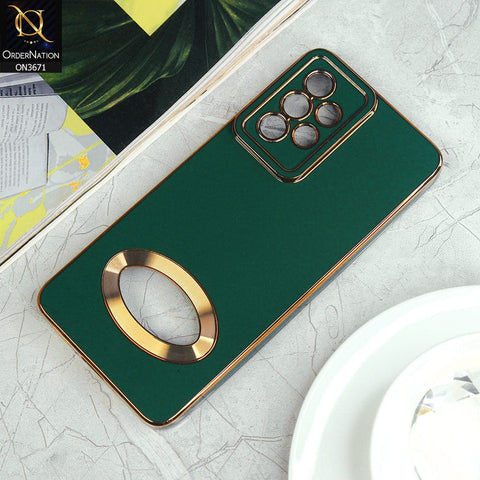 Samsung Galaxy A23 Cover - Green - All New Electroplating Borders With Logo Hole Protective Soft Silicon Case