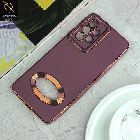 Samsung Galaxy A33 5G Cover - Mauve - All New Electroplating Borders With Logo Hole Protective Soft Silicon Case
