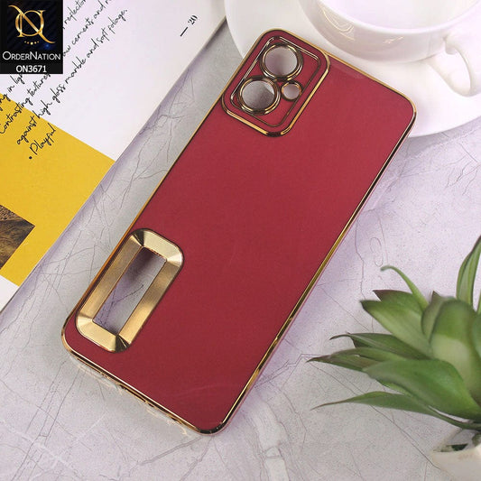Tecno Camon 19 Neo Cover - Maroon - All New Electroplating Borders With Logo Hole Protective Soft Silicon Case