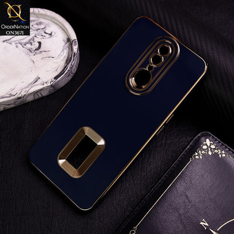 Oppo A9 / A9x Cover - Blue -  All New Electroplating Borders With Logo Hole Protective Soft Silicon Case