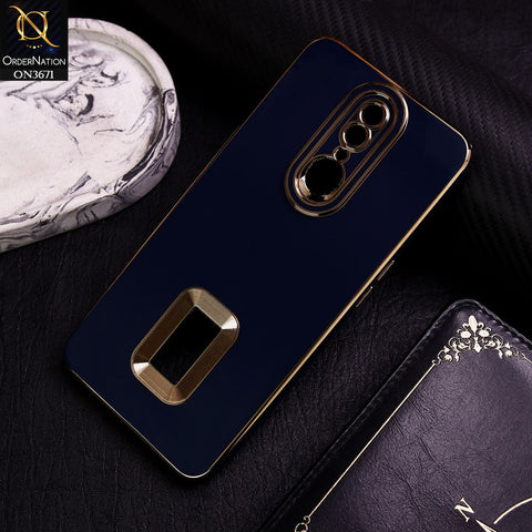 Oppo F11 Cover - Blue -  All New Electroplating Borders With Logo Hole Protective Soft Silicon Case